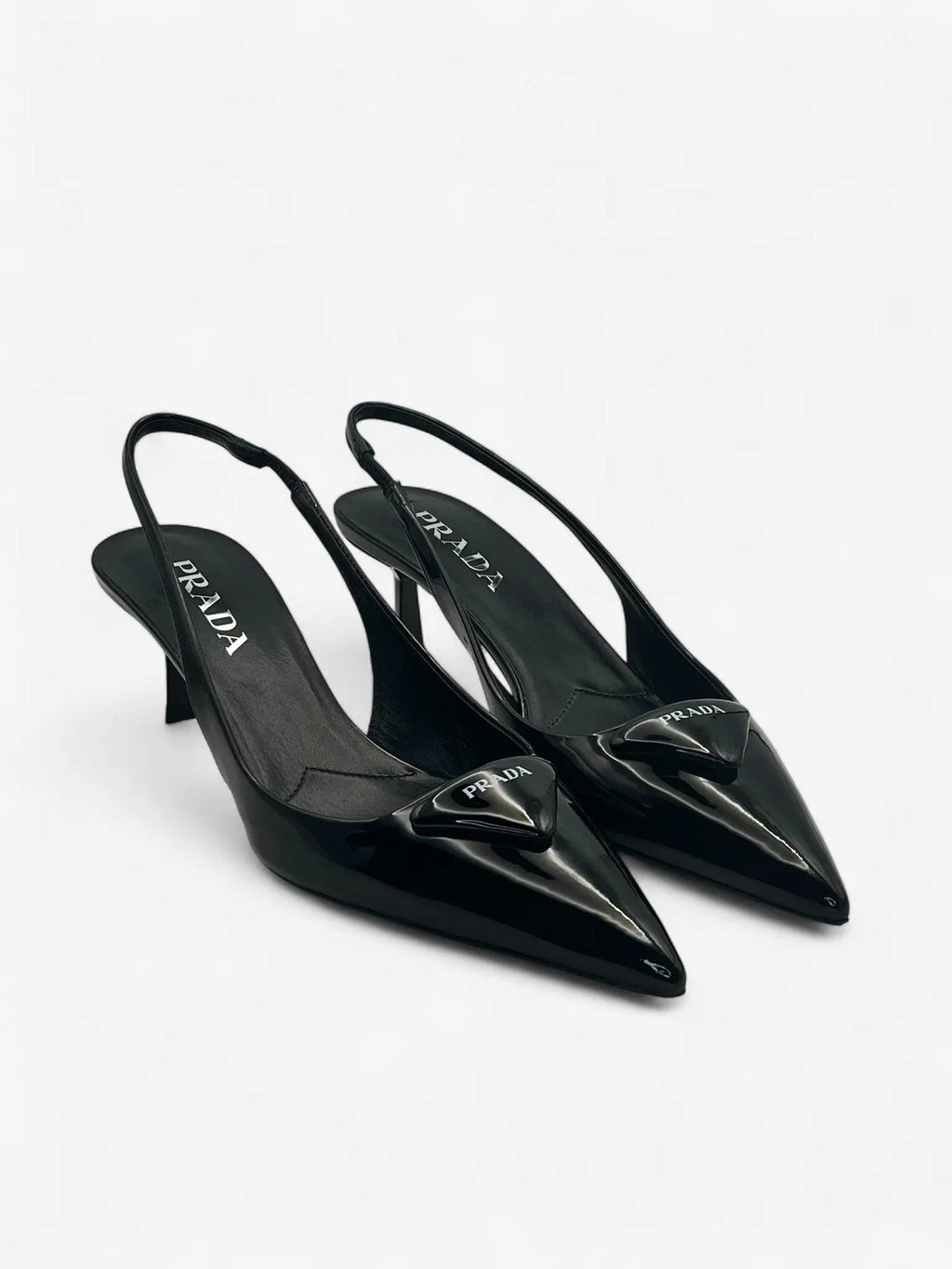 Prada slingback pumps, black, size 39.