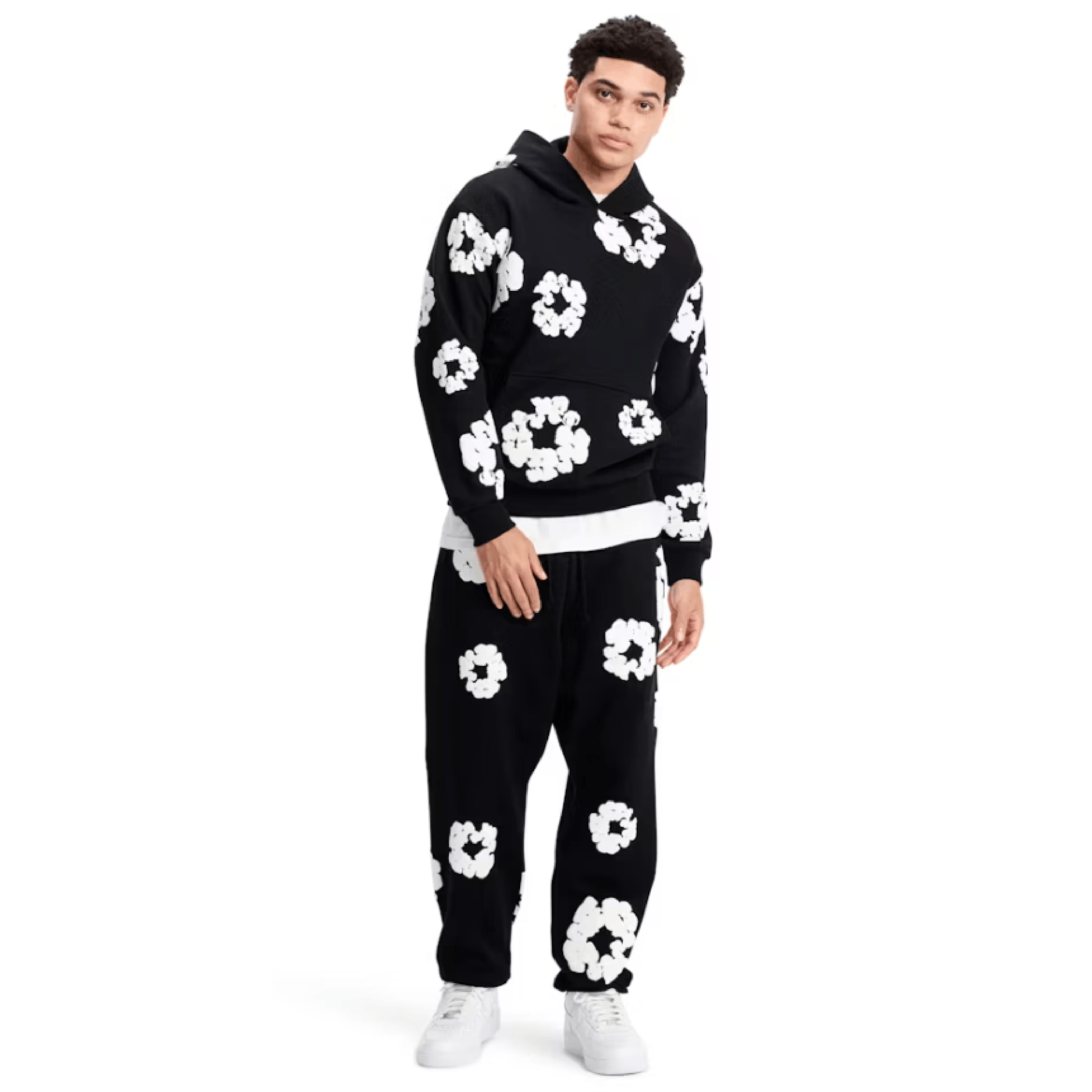 Black Cotton Wreath Sweatshirt