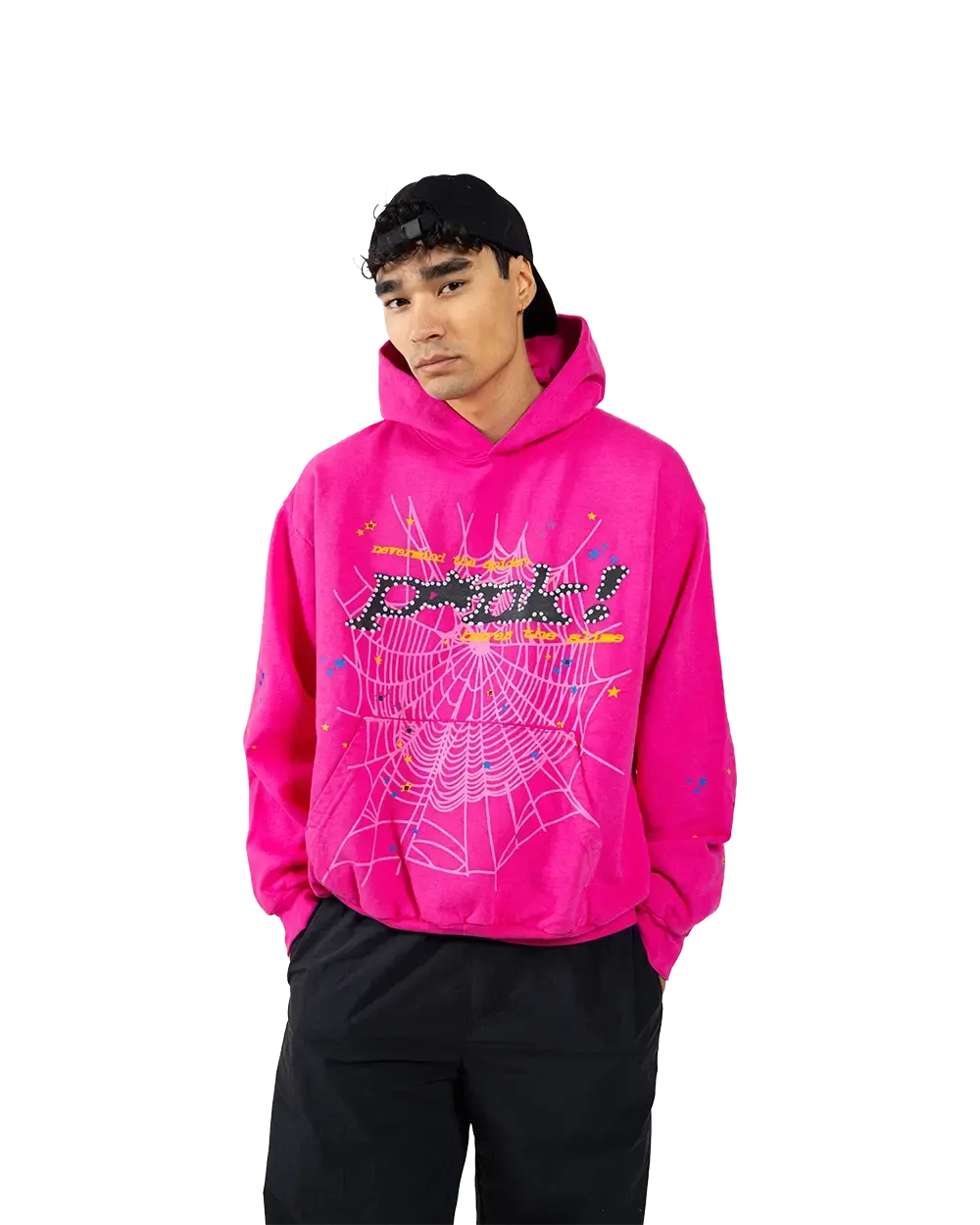 Sp5der OG Web Hoodie Pink.