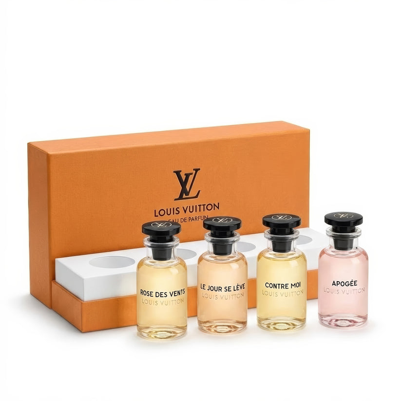 Louis Vuitton Miniature Set of four 30ml Eau de Parfum bottles.
