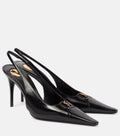 Saint Laurent Babylone Breteuil 90 leather slingback pumps.