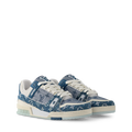 Louis Vuitton LV Trainer sneaker in blue monogram denim.