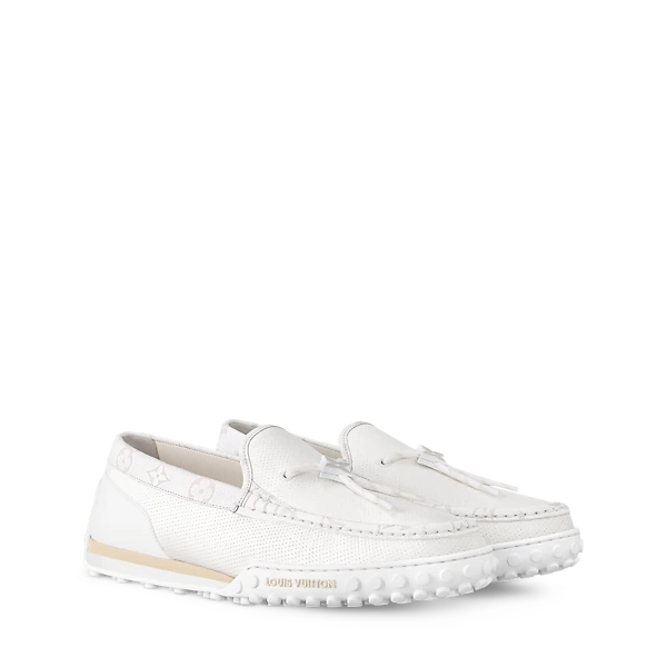 Louis Vuitton Monte Carlo Moccasins in white.
